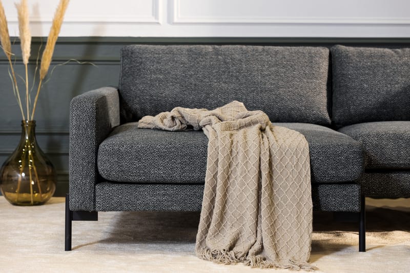 Divansofa Ljuvlig Venstre - Mørkegrå - 4 seters sofa med divan - Sofaer med sjeselong