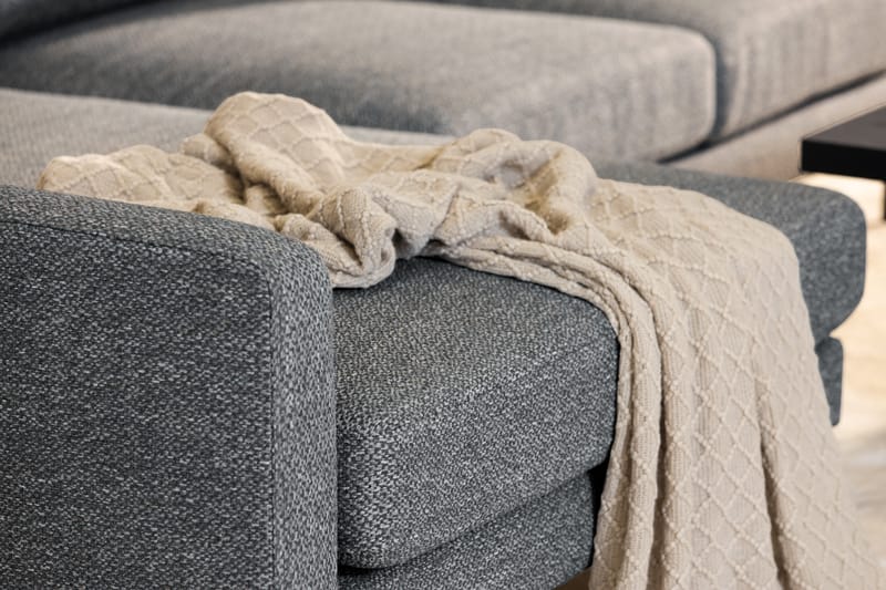Divansofa Ljuvlig Venstre - Mørkegrå - 4 seters sofa med divan - Sofaer med sjeselong