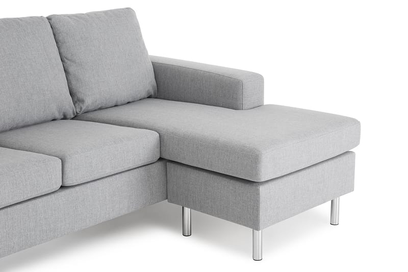 Divansofa Newton 3-seter Vendbar - Lysgrå - 3 seters sofa med divan - Sofaer med sjeselong