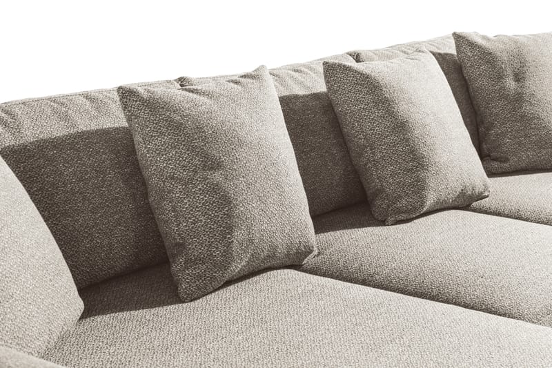 Divansofa Nydelig venstre med dekorative puter - Beige - Sofaer med sjeselong