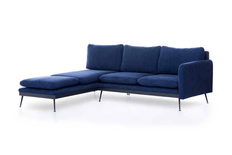 Divansofa Ricabo - Blå - 3 seters sofa med divan - Sofaer med sjeselong