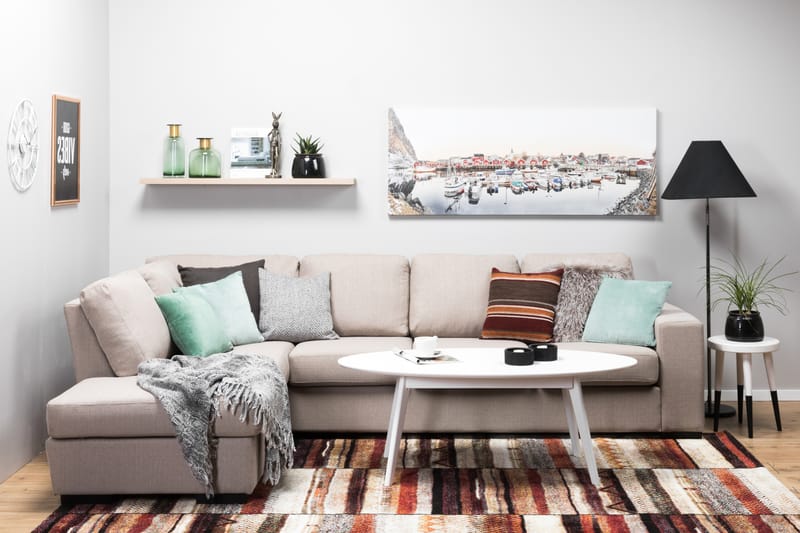 Divansofa Rodrigo 4-seter Venstre - Beige - Møbler - Sofaer - Sofaer med sjeselong - 4 seters sofa med divan