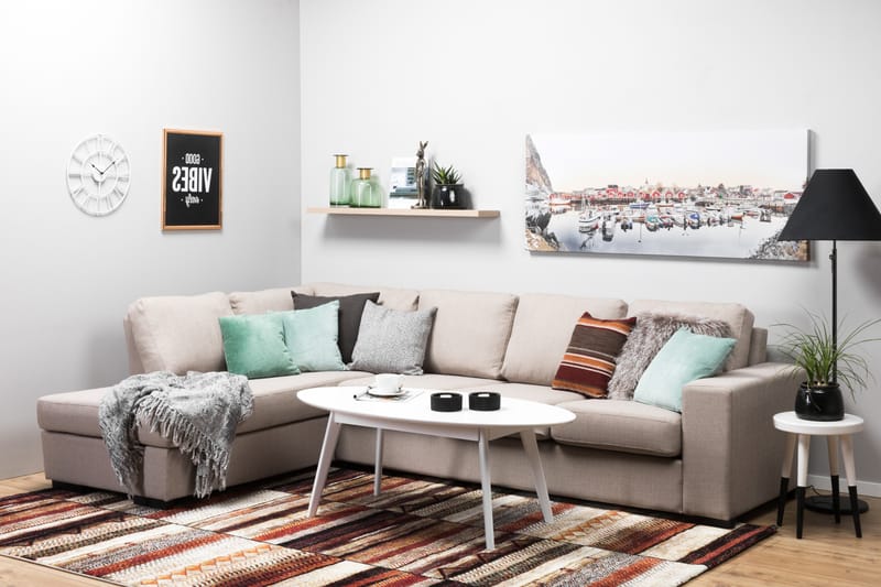 Divansofa Rodrigo 4-seter Venstre - Beige - Møbler - Sofaer - Sofaer med sjeselong - 4 seters sofa med divan