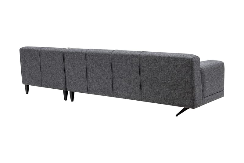 Divansofa Tijuca Høyre - Grå / Svart - 4 seters sofa med divan - Sofaer med sjeselong