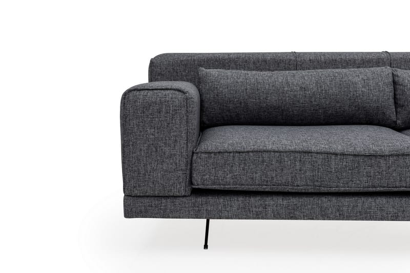 Divansofa Tijuca Høyre - Grå / Svart - 4 seters sofa med divan - Sofaer med sjeselong