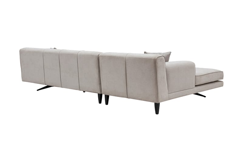 Divansofa Tijuca Venstre - Beige / Svart - 4 seters sofa med divan - Sofaer med sjeselong