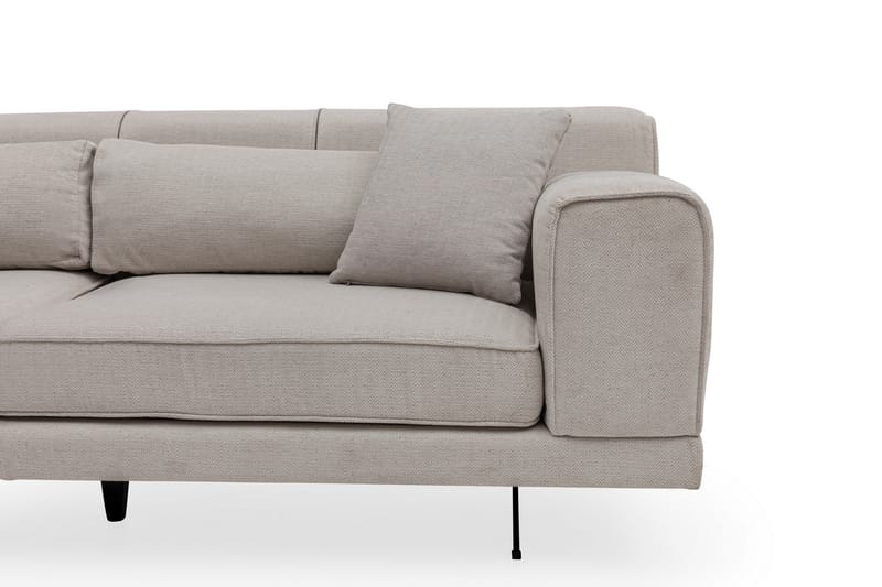 Divansofa Tijuca Venstre - Beige / Svart - 4 seters sofa med divan - Sofaer med sjeselong