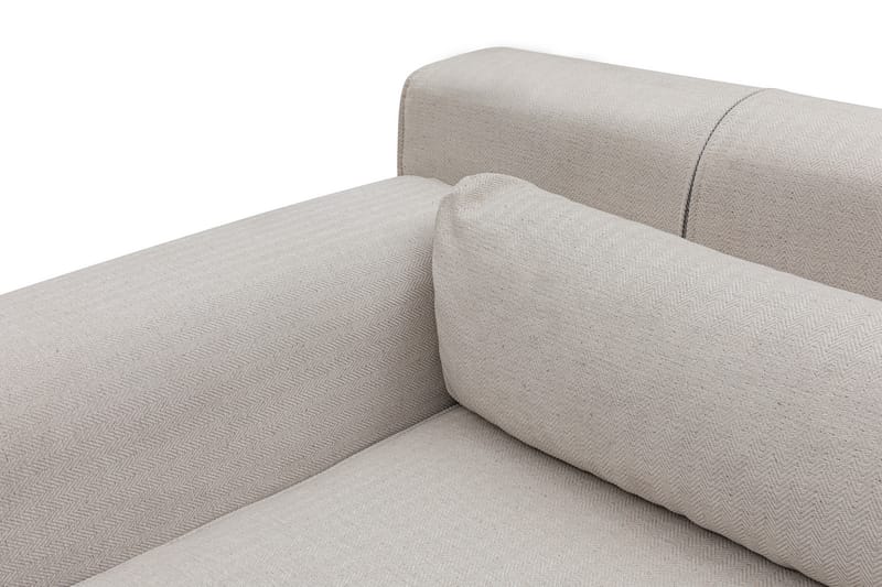 Divansofa Tijuca Venstre - Beige / Svart - 4 seters sofa med divan - Sofaer med sjeselong