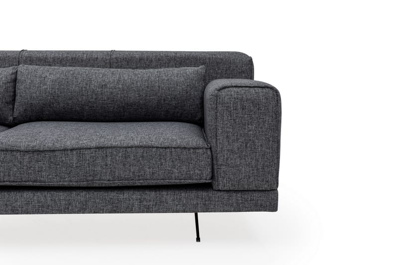 Divansofa Tijuca Venstre - Grå / Svart - 4 seters sofa med divan - Sofaer med sjeselong