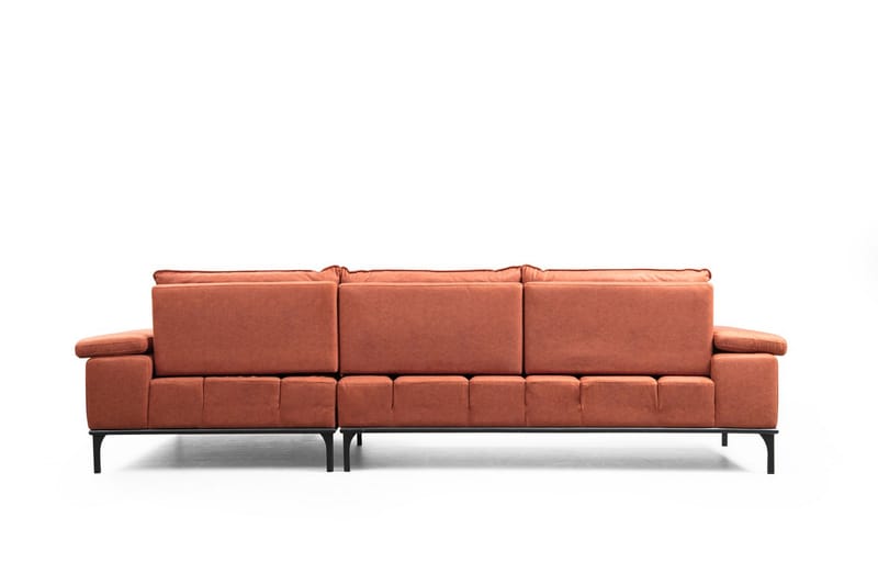 Divansofa  Vidueiros - Oransje - 4 seters sofa med divan - Sofaer med sjeselong