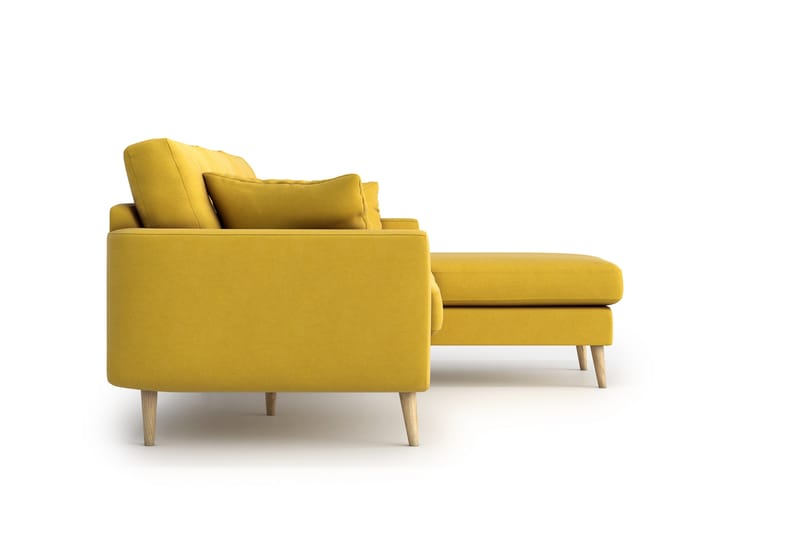 Divansofa Yordan - Gul - 3 seters sofa med divan - Sofaer med sjeselong