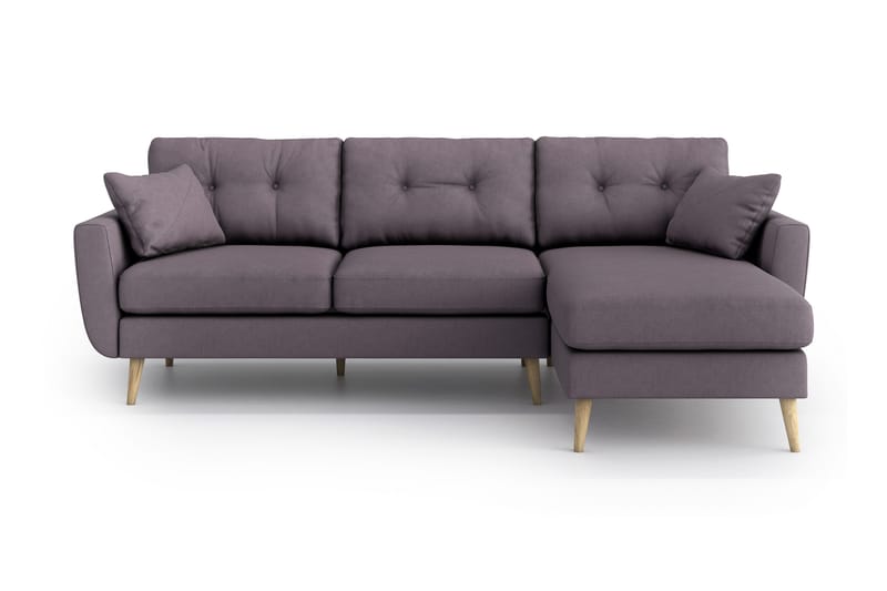 Divansofa Yordan - Lilla - 3 seters sofa med divan - Sofaer med sjeselong