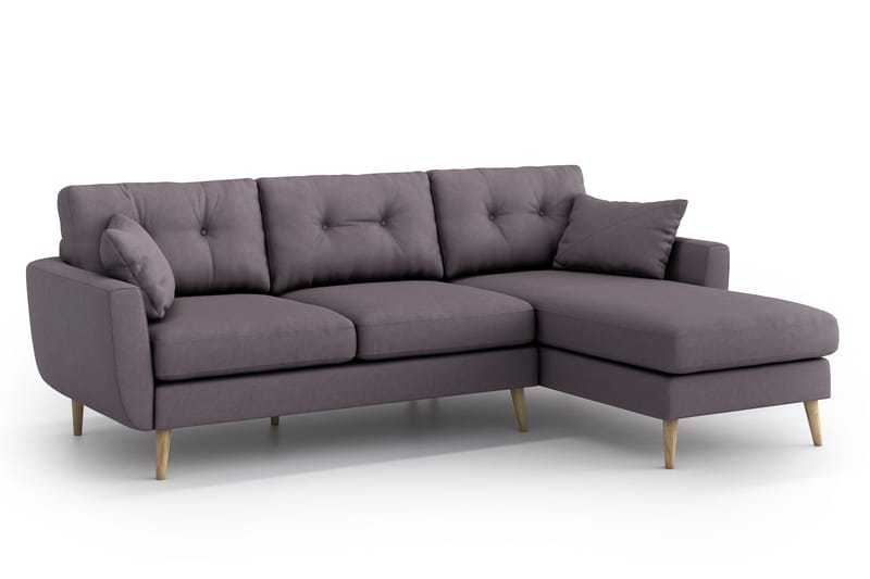 Divansofa Yordan - Lilla - 3 seters sofa med divan - Sofaer med sjeselong