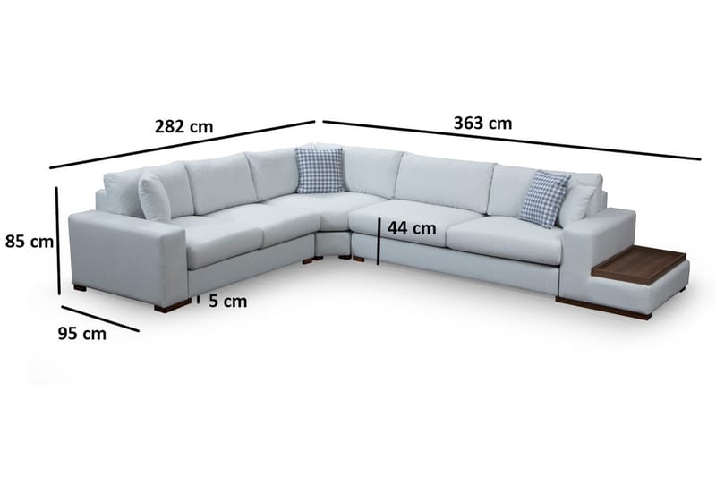 Divansofa  Portiella - Beige - Sofaer med sjeselong