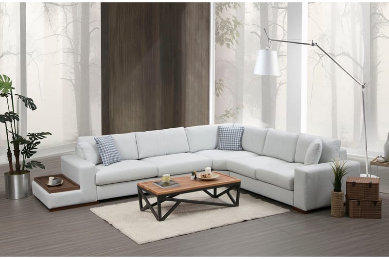 Divansofa  Portiella - Beige - Sofaer med sjeselong