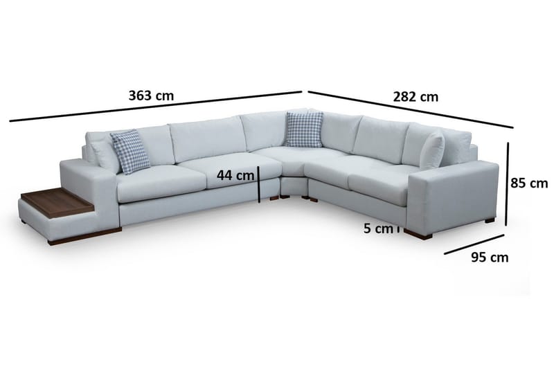 Divansofa  Portiella - Beige - Sofaer med sjeselong