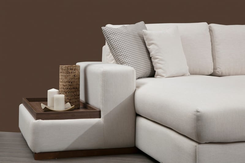 Divansofa  Portiella - Beige - Sofaer med sjeselong