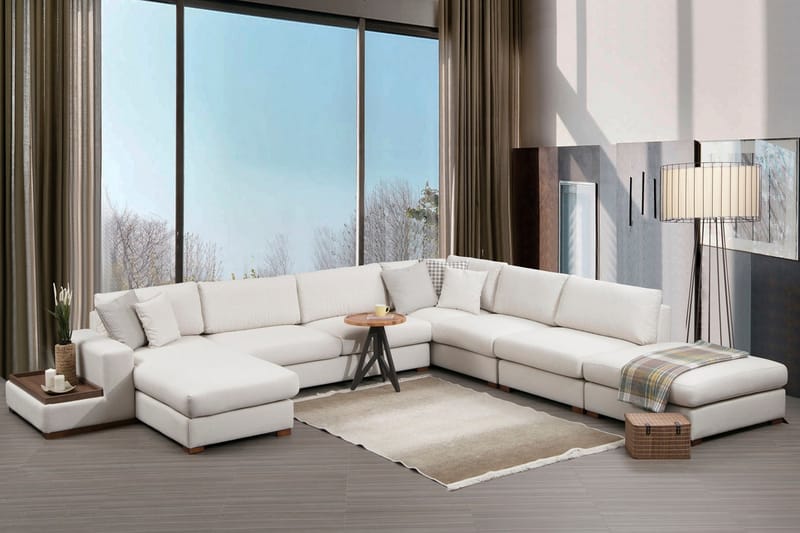 Divansofa  Portiella - Beige - Sofaer med sjeselong