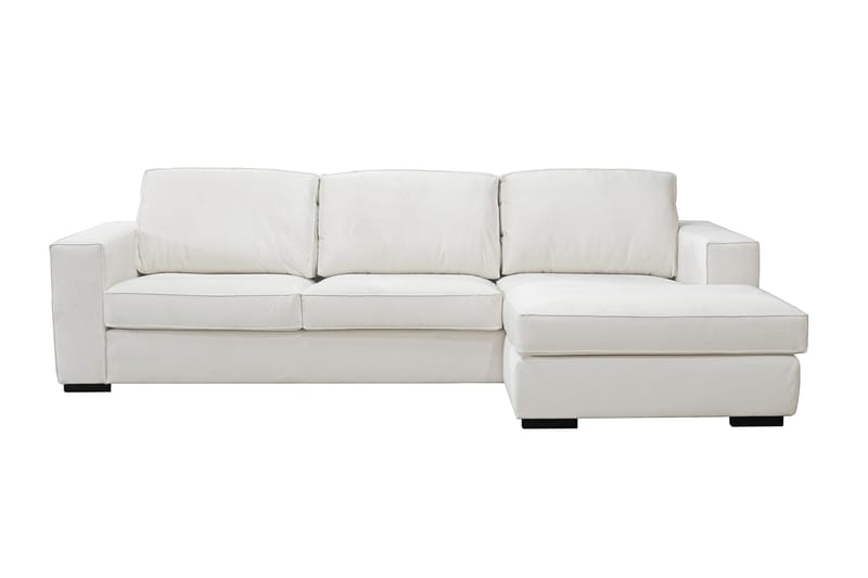 Divansoffa Lesund Høyre - Hvit - 3 seters sofa med divan - Sofaer med sjeselong