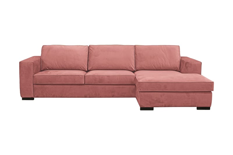 Divansoffa Lesund Høyre - Rosa - 3 seters sofa med divan - Sofaer med sjeselong