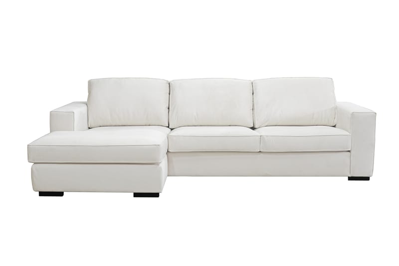 Divansoffa Lesund Venstre - Hvit - 3 seters sofa med divan - Sofaer med sjeselong