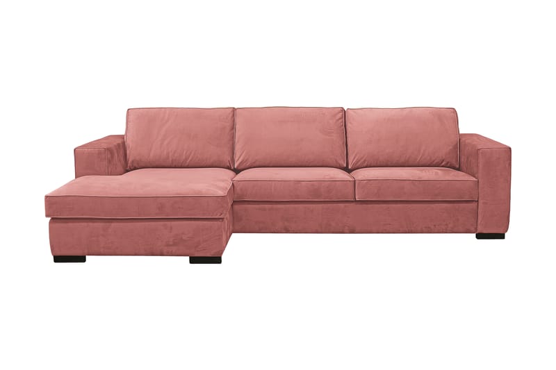 Divansoffa Lesund Venstre - Rosa - 3 seters sofa med divan - Sofaer med sjeselong