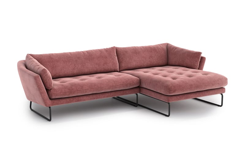 Divansovesofa Gunntorp - Rosa - 4 seters sofa med divan - Sofaer med sjeselong