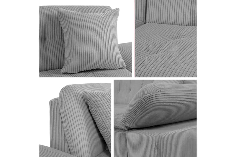 Djerra Sofa med Divan 3-seter - Svart - Møbler - Sofaer - Sofaer med sjeselong - 3 seters sofa med divan