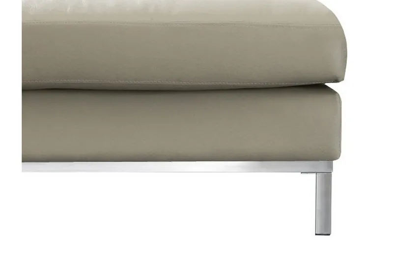 Dugard Hjørnesofa Høyre + Fotskammel - Beige/Lær - Møbler - Sofaer - Sofaer med sjeselong - 4 seters sofa med divan