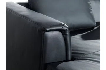 Dugard Hjørnesofa Høyre - Svart/Lær - Møbler - Sofaer - Sofaer med sjeselong - 4 seters sofa med divan