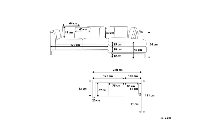 Dugard Hjørnesofa Venstre - Beige - Møbler - Sofaer - Sofaer med sjeselong - 4 seters sofa med divan