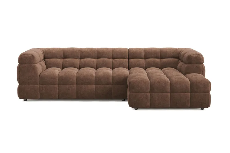 Elise 4-seters Sofa med Sjeselong Høyre, Brun