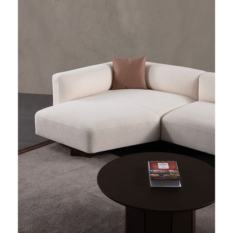 Elvaris 4-seters sofa med Sjeselong - Hvit - Møbler - Sofaer - Sofaer med sjeselong - 4 seters sofa med divan