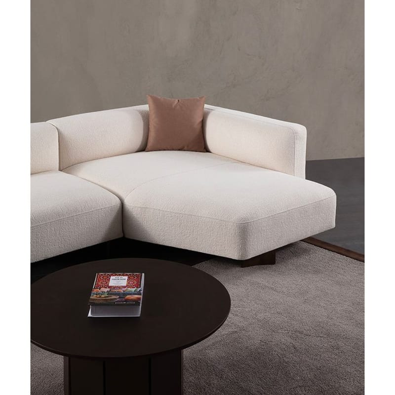 Elvaris 4-seters sofa med Sjeselong - Hvit - Møbler - Sofaer - Sofaer med sjeselong - 4 seters sofa med divan