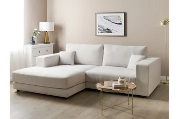Ersi Sofa med Sjeselong 3-seter - Hvit/Svart - Møbler - Sofaer - Sofaer med sjeselong - 3 seters sofa med divan