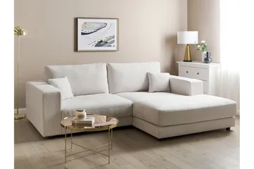 Ersi Sofa med Sjeselong 3-seter - Hvit/Svart - Møbler - Sofaer - Sofaer med sjeselong - 3 seters sofa med divan