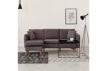 Espeut 2-seter Venstre L-formet Dyp Sofa med Sjeselong i Stoff - Grå - Møbler - Sofaer - Sofaer med sjeselong