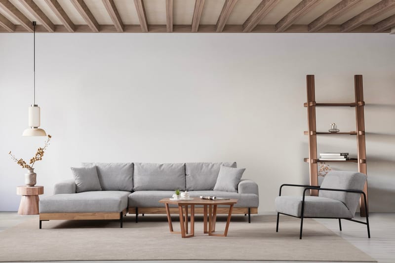 Eti Hjørnesofa 3-seter - Grå - Møbler - Sofaer - Sofaer med sjeselong - 4 seters sofa med divan