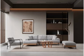 Eti Hjørnesofa 3-seter - Grå - Møbler - Sofaer - Sofaer med sjeselong - 4 seters sofa med divan