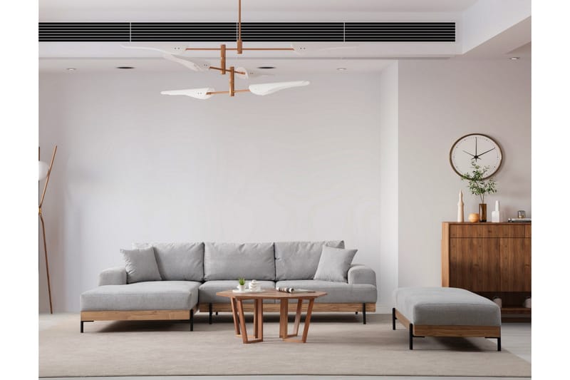 Eti Hjørnesofa 3-seter - Grå - Møbler - Sofaer - Sofaer med sjeselong - 4 seters sofa med divan