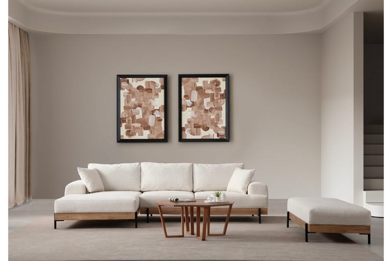 Eti Hjørnesofa 3-seter - Hvit - Møbler - Sofaer - Sofaer med sjeselong - 4 seters sofa med divan