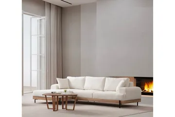 Eti Hjørnesofa 3-seter - Hvit - Møbler - Sofaer - Sofaer med sjeselong - 4 seters sofa med divan