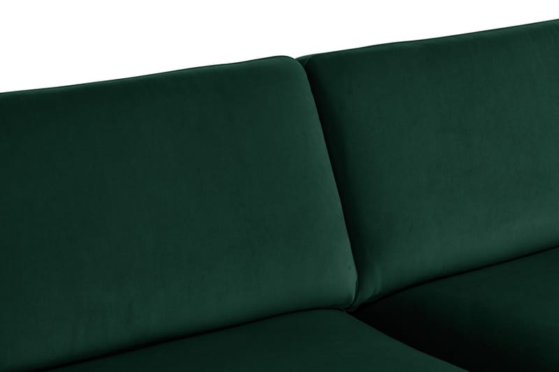 Fløyelssofa Elion 2,5-seter med Sjeselong Høyre - Grønn - 2 seters sofa med divan - Fløyelssofaer - Sofaer med sjeselong