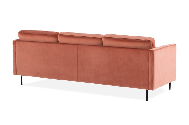 Fløyelssofa Elion 2-seter med Divan Høyre - Rosa - 2 seters sofa med divan - Fløyelssofaer - Sofaer med sjeselong