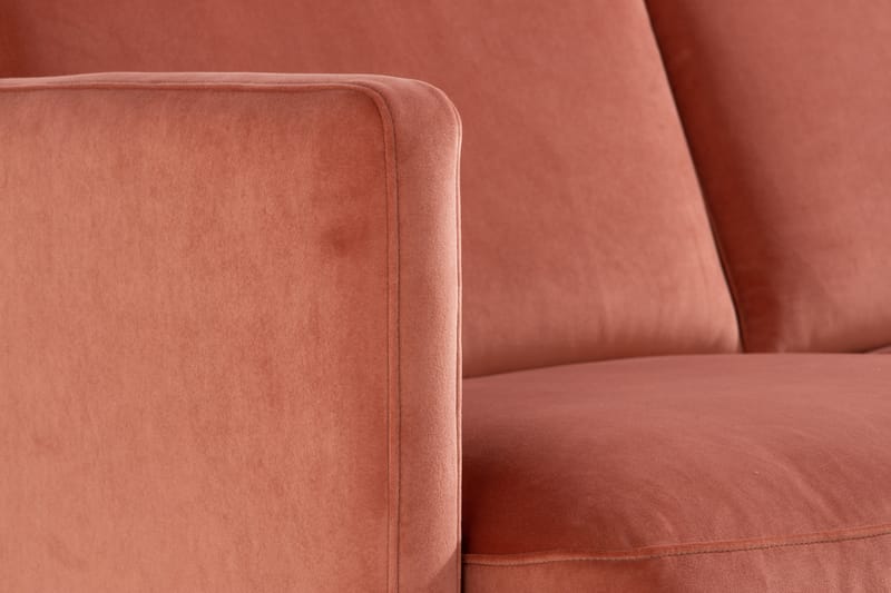 Fløyelssofa Elion 2-seter med Divan Høyre - Rosa - 2 seters sofa med divan - Fløyelssofaer - Sofaer med sjeselong