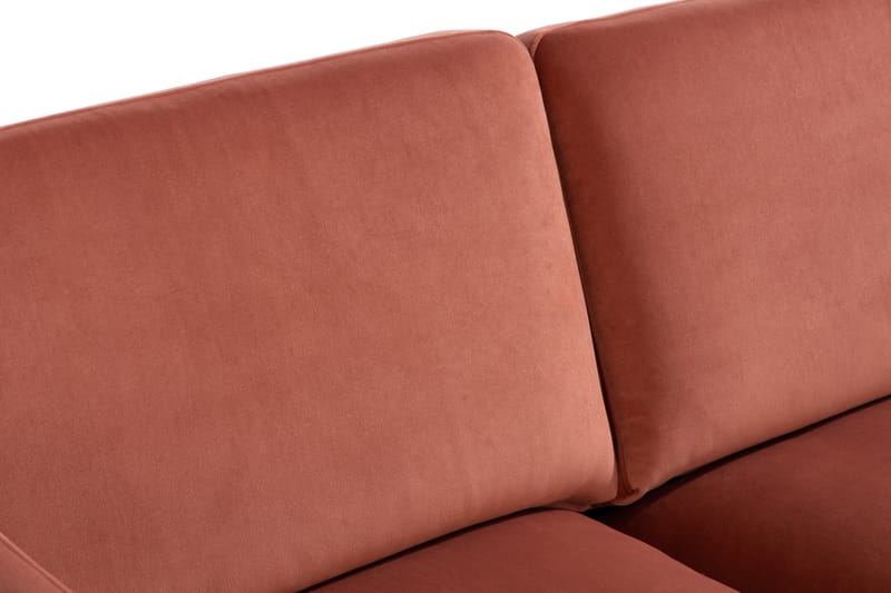 Fløyelssofa Elion 2-seter med Divan Venstre - Rosa - 2 seters sofa med divan - Fløyelssofaer - Sofaer med sjeselong