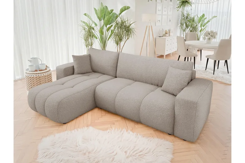 Flo Sovesofa med Sjeselong 3-seter - Beige - Møbler - Sofaer - Sovesofaer - Sovesofa divan