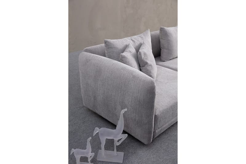Floransa 4-seters Sofa med Divan - Lysegrå - Møbler - Sofaer - Sofaer med sjeselong - 4 seters sofa med divan