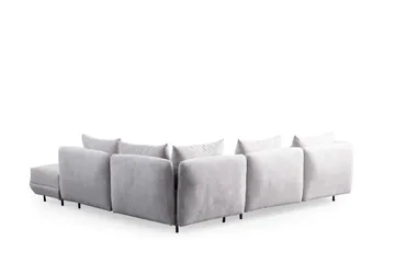 Floransa 4-seters Sofa med Divan - Lysegrå - Møbler - Sofaer - Sofaer med sjeselong - 4 seters sofa med divan