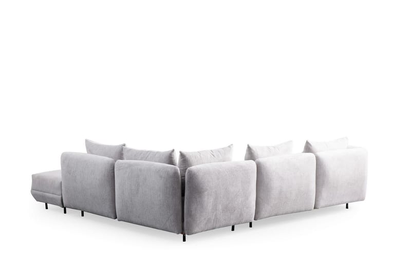 Floransa 4-seters Sofa med Divan - Lysegrå - Møbler - Sofaer - Sofaer med sjeselong - 4 seters sofa med divan